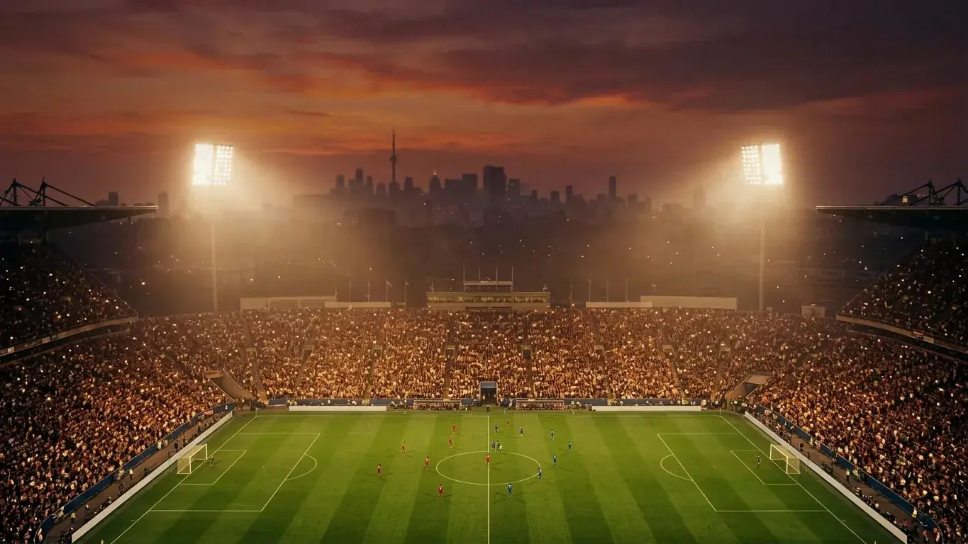 Stadion bei Flutlicht in Toronto vor dem WM-2026-Sechzehntelfinale Portugal gegen Kroatien