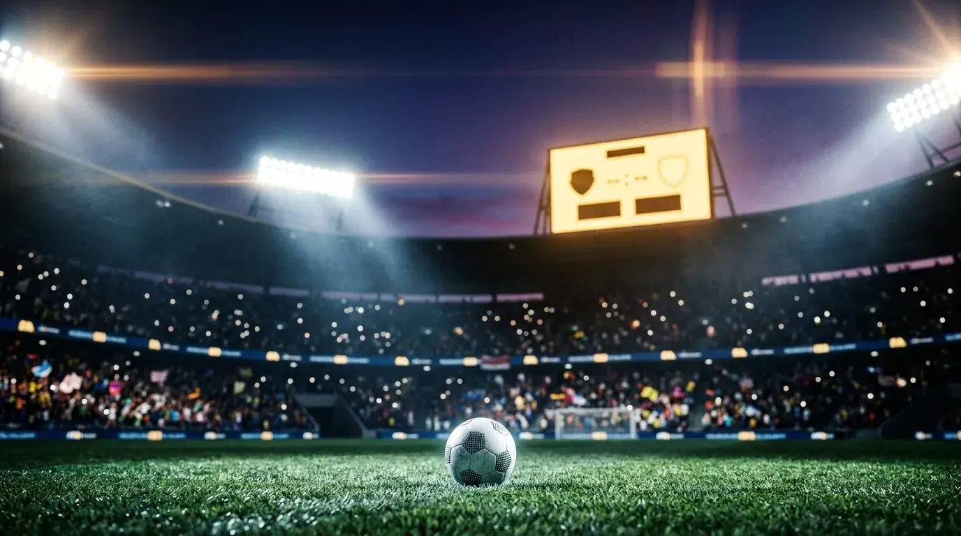 Anzeigetafel mit den drei WM-Sechzehntelfinal-Ergebnissen vom 1. Juli 2026 unter Flutlicht